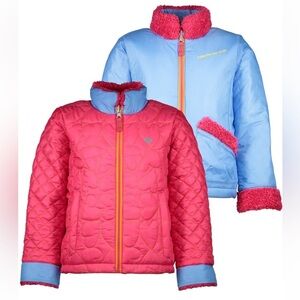OBERMEYER JITTERBUG REVERSIBLE QUILTED INSULATED JACKET Girls Sz 5 Apres Ski